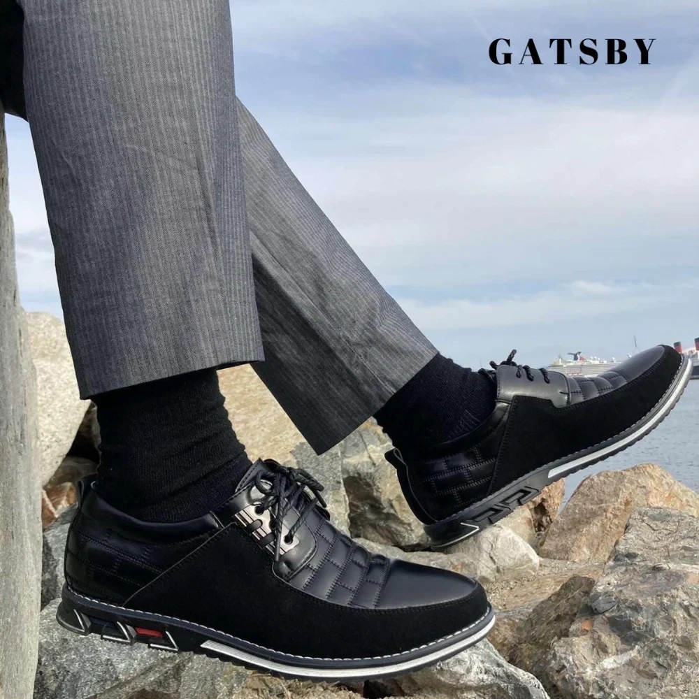 Gatsby Leather Oxford Derby Shoes 9 Black Casual Comfort‎ Classic Trendy Fit